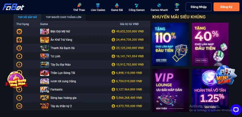 Trò chơi nổ hũ sks99 win